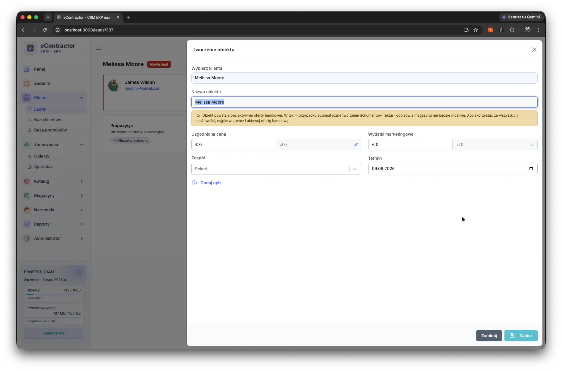 Automatyzacja AI in eContractor